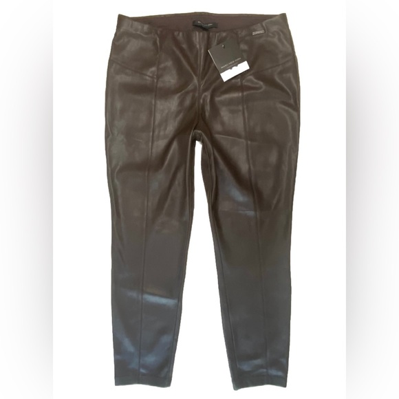 Marc New York Pants - 🆕 Marc New York Pants Women’s 3X Espresso Brown Faux Leather Pull On NEW NWT
